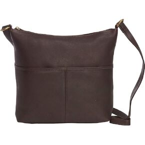 حقيبة كتف Le Donne مصنوعة من الجلد الكولومبي المحبب بالكامل بسحاب علوي مع حزام قابل للتعديل وحامل للهاتف الذكي in Kuwait