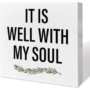 Christian Desk Wooden Box Sign Deco, May The God of Hope Fill You, Home Office Religious Decor Scripture Bible Verse Desk Decoration Baby Shower Baptism Christian Gifts for Women Men