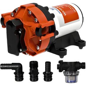 SEAFLO 12V 56A Series 5.0 GPM Variable Speed Smart On Demand Marine/RV 5-Chamber Diaphragm Pump