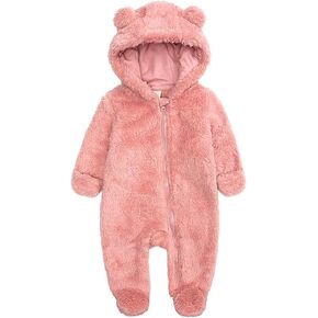 Curipeer Infant Baby Onesie Bodysuit Fleece Bunting Footed Jumpsuit Sleeper Pajamas 0-12M