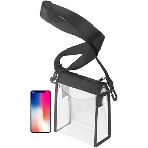 Enkrio Clear Tote Bag Stadium Approved Messenger Shoulder Bag with Zipper Closure for Travel Gym School Airport Security…