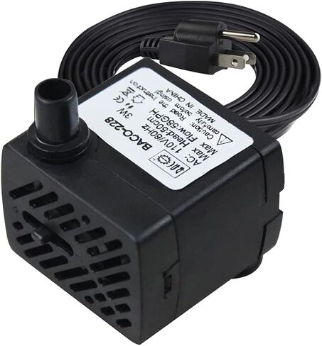 مضخة مياه غاطسة BACOENG 800GPH، مضخة نافورة فائقة مع 3 فوهات، مضخة مياه صغيرة هادئة 70 وات للبركة، الزراعة المائية 3000 لتر/ساعة in Kuwait