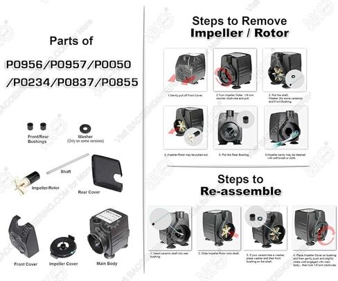 مضخة مياه غاطسة BACOENG 800GPH، مضخة نافورة فائقة مع 3 فوهات، مضخة مياه صغيرة هادئة 70 وات للبركة، الزراعة المائية 3000 لتر/ساعة in Kuwait