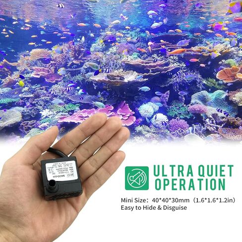 مضخة مياه غاطسة BACOENG 800GPH، مضخة نافورة فائقة مع 3 فوهات، مضخة مياه صغيرة هادئة 70 وات للبركة، الزراعة المائية 3000 لتر/ساعة in Kuwait