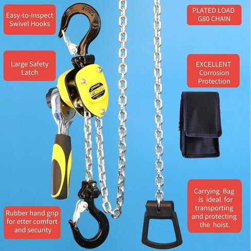Manual Lever Hoist Come Along Puller Rachet Lever Hoist (0.25T-1.5M) Mini Chain Fall Small Hoist 550 lbs in Kuwait