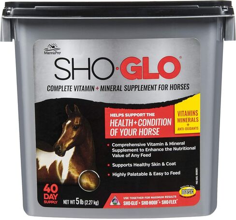 Select Series Manna Pro Sho-Glo Supplement for Horses | Complete Vitamin & Mineral Supplement for Healthy Skin & Coat | 25 Pounds in Saudi Arabia