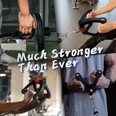 Double D Handle for Cable Machine - Ergonomic Row Handle Cable Attachment - Triangle V Bar Grip LAT PullDown Attachments for Home Gym in Kuwait