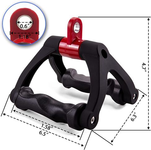 Double D Handle for Cable Machine - Ergonomic Row Handle Cable Attachment - Triangle V Bar Grip LAT PullDown Attachments for Home Gym in Kuwait