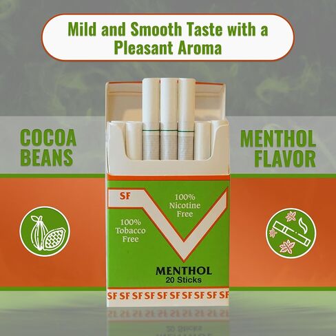 Herbal Cocoa Bean Cigarettes 5 Pack Menthol Flavor 100% Tobacco Free/Nicotine Free in Saudi Arabia