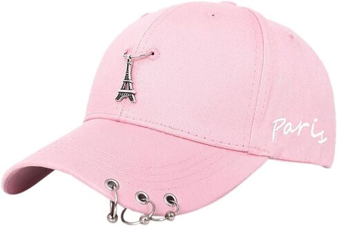 Belsen Unisex Ring Chain Baseball Caps Summer Metallic K-Pop Hip Hop Hat Trucker Cap in Kuwait