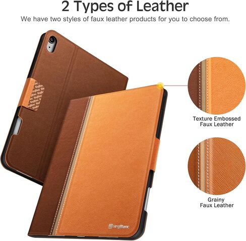 حافظة KingBlanc iPad Air الجيل الخامس/الرابع (2022/2020) مع حامل أقلام Apple، غطاء ذكي من الجلد النباتي، إيقاظ تلقائي متعدد الحوامل قابل للتعديل، حافظة لجهاز iPad Air 10.9 بوصة، أحمر × أزرق داكن in Kuwait