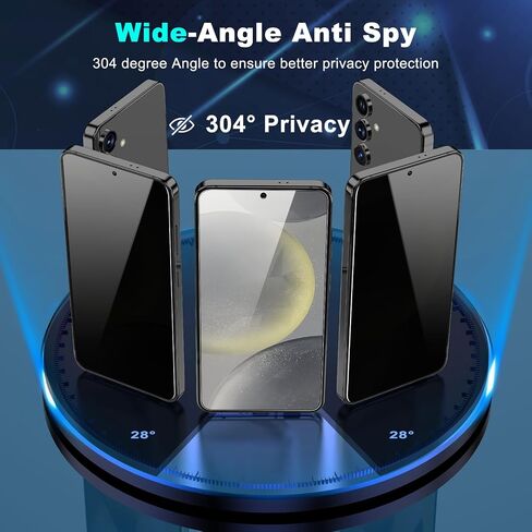 WYQLTD عبوتان من واقي شاشة الخصوصية لهاتف Samsung Galaxy S24 Plus من الزجاج المقسى، مضاد للتجسس، فتح بصمات الأصابع، تغطية كاملة، ملحقات S24 Plus، سهل التركيب in Saudi Arabia
