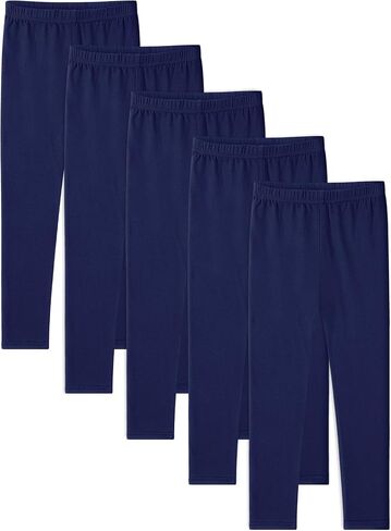 BOOPH 5 Pack Girls Leggings Cotton Full Length Stretchy Kids Pants  Footless 5-14 Years in Saudi Arabia