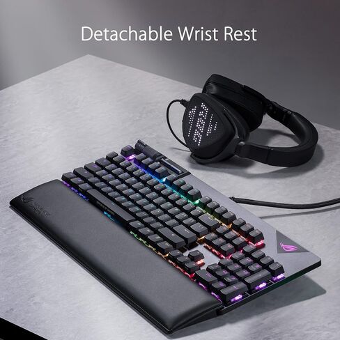 ASUS ROG Strix Flare II Animate 100% RGB Gaming Keyboard - Hot-swappable, ROG NX Blue Linear Switches, Customizable LED Display, PBT Keycaps, Acoustic Dampening Foam, Media Controls, Wrist Rest in Saudi Arabia