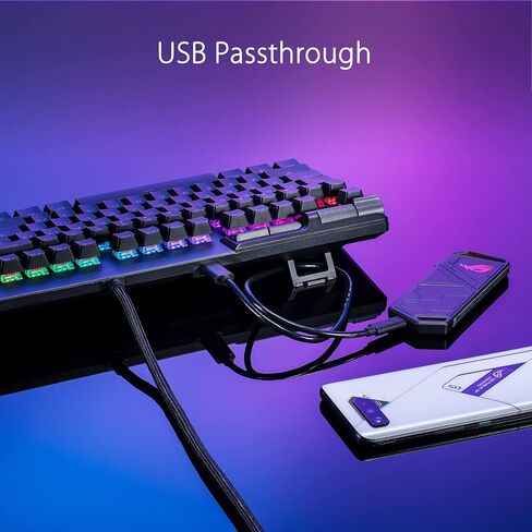 ASUS ROG Strix Flare II Animate 100% RGB Gaming Keyboard - Hot-swappable, ROG NX Blue Linear Switches, Customizable LED Display, PBT Keycaps, Acoustic Dampening Foam, Media Controls, Wrist Rest in Saudi Arabia
