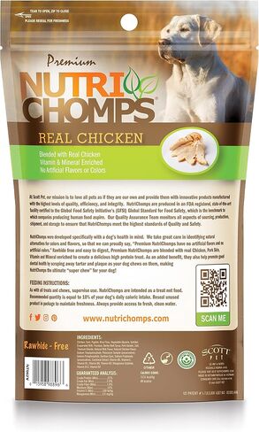 NutriChomps Dog Chews, 5-inch Twists, Easy to Digest, Rawhide-Free Dog Treats, 12 Count, Real Chicken, Peanut Butter and Milk flavors in Saudi Arabia