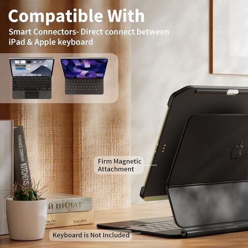 جراب مغناطيسي SWITCHEASY CoverBuddy 2022-2020 10.9 بوصة iPad Air 5 و4 وiPad Pro 11 بوصة، متوافق مع لوحة المفاتيح السحرية، مع حامل قلم رصاص يدعم شحن قلم Apple - أسود (لوحة المفاتيح غير متضمنة) in Kuwait