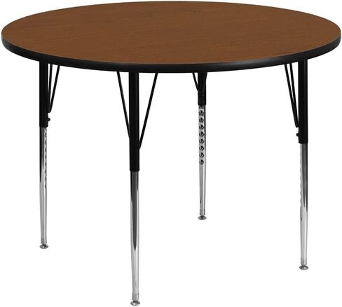 Flash Furniture 48'' Round Grey HP Laminate Activity Table - Standard Height Adjustable Legs in Kuwait
