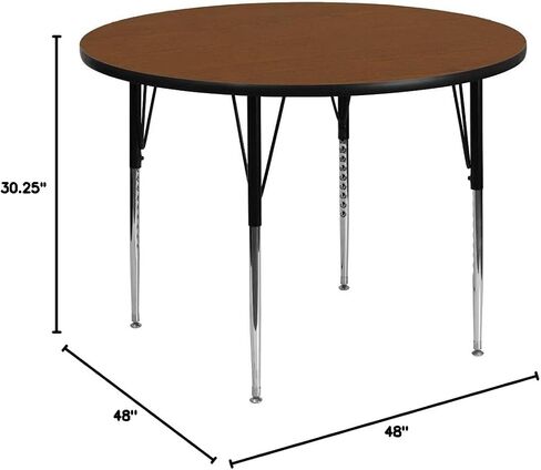 Flash Furniture 48'' Round Grey HP Laminate Activity Table - Standard Height Adjustable Legs in Kuwait