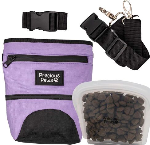 Precious Paws Large Dog Treat Pouch for Training with Magnetic Closure, Removable Silicone Insert - Wear on Shoulder, Crossbody, Belt Clip, Waist Belt - Poop Bag Dispenser, iPhone Holder in Kuwait