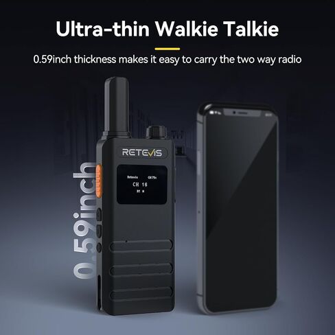 Retevis B3H Small Walkie talkies with LED Diaplay, New Version of RT22(3.0), Ultra Slim, USB-C Rechargeable, with 1620 mAh Battery, Portable FRS Two-Way Radios for Hotel School Restaurant (10 Pack) in Saudi Arabia