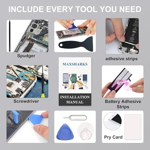 MAXSHARKS مناسب لاستبدال بطارية LG Stylo 6، مع دليل التثبيت، بطارية BL-T48 لجهاز LG Stylo 6، مع مجموعة أدوات الإصلاح in Saudi Arabia