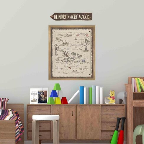 Disney Winnie the Pooh Kindness Always Framed Wood Wall Decor - Large Winnie the Pooh Wall Art for Kids' Bedroom, Nursery or Home Decor in Kuwait