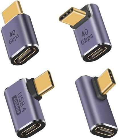 Duttek 40Gbps Right Angle USB C Adapter (Two Styles), 90 Degree USB C Male to USB C Femal Adapter, Right Angle USB C Adapter 100W for Steam Deck, MacBook, Meta Quest, Ablet, Phone in Kuwait