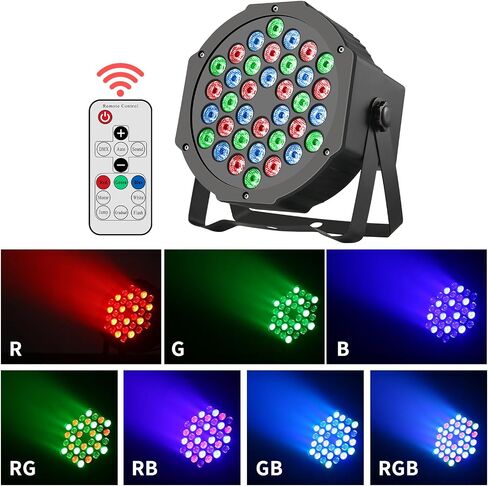 Iverens 36 أضواء LED للمسرح، مصابيح تحكم RGB DMX، إضاءة المسرح للحفلات in Kuwait