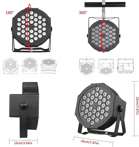 Iverens 36 أضواء LED للمسرح، مصابيح تحكم RGB DMX، إضاءة المسرح للحفلات in Kuwait