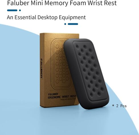 Faluber Ergonomic Memory Foam Wrist Rest for Keyboard and Mouse, Gentle Support for Palm, Wrist and Elbow Comfort, Universal Fit for PC Gaming and Office Work- Massage Holes Matrix Design in Saudi Arabia