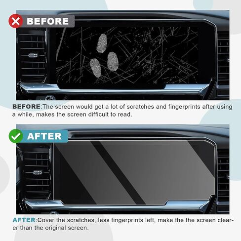 CDEFG 2Pcs for 2026 GMC Sierra Screen Protector Tempered Glass | for 2026 GMC Sierra 1500 2500HD 3500HD Accessories 13.4" Navi & 12.3" Instrument Screen Cover HD Clear in Kuwait