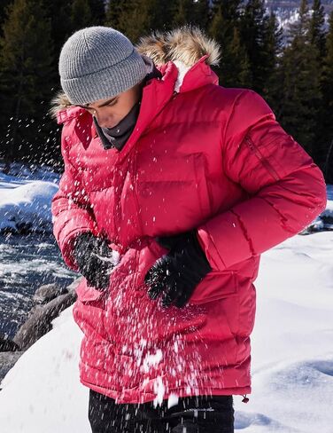 JAWERU Men's Long Winter Warm Coats Insulated Fleece Parka Jacket Windproof Padded Puffy Coat with Removable Fur Hood Grey 4X-Large in Saudi Arabia