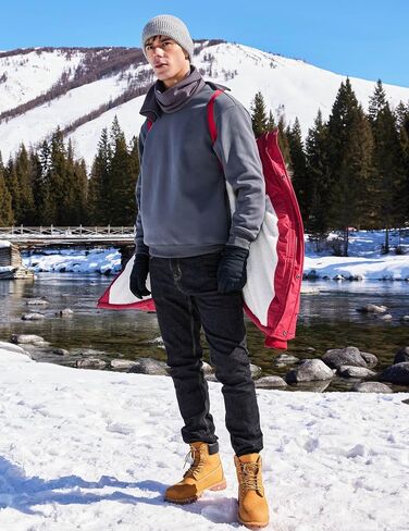 JAWERU Men's Long Winter Warm Coats Insulated Fleece Parka Jacket Windproof Padded Puffy Coat with Removable Fur Hood Grey 4X-Large in Saudi Arabia