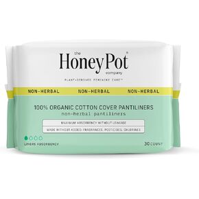 The Honey Pot Company - Non-Herbal Everyday Panty Liners - Organic Pads for Women - Cotton Cover, and Ultra-Absorbent Pulp Core - Feminine Care - 30 ct
