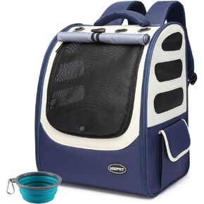 UOOPET Cat Carrier، حقيبة ظهر كبيرة للقطط، حامل الحيوانات الأليفة المعتمد من شركات الطيران، حامل الكلاب للكلاب الصغيرة، حقيبة سفر للكلاب، حقيبة ظهر للكلاب للمشي لمسافات طويلة (Gray01) in Kuwait