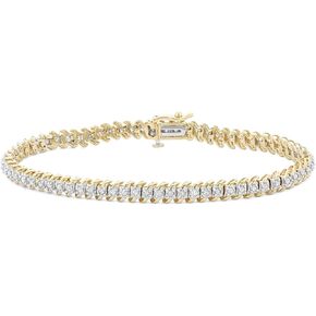 Hdiamonds 1.00 Carat Total Weight (CTTW) 10K White/Yellow Gold Diamond Tennis Bracelet for Women