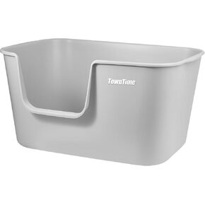 TownTime Extra Large Litter Box with High Sides 24.60" Lx16.92 Wx12.99 H,Anti-Splashing Kitty Litter Box,Tool-Free Assembly,Multi Cat Litter Box,Jumbo Litter Box (Green)