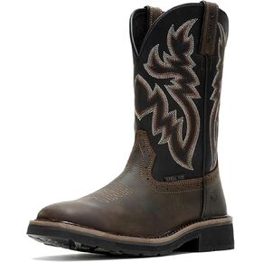 Wolverine Men's Rancher St Work Boot, Dk Brown/Rust, 10.5