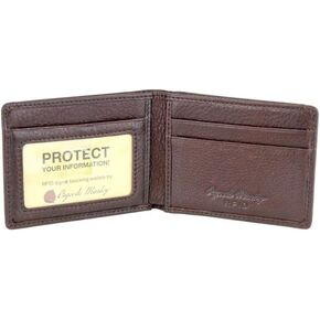 RFID Blocking Ultra Mini Mens Leather ID Wallet