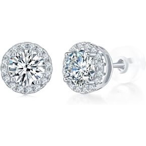 Moissanite Stud Earrings, 1ct DF Color Lab Created Diamond 925 Sterling Silver Earrings for Women in Saudi Arabia