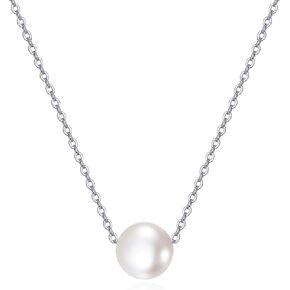 925 Sterling Silver Black Pearl Opal Necklace Choker Jewelry Birthday Gifts for Women and Girls