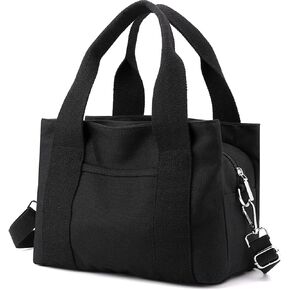 Women Canvas Handbag Shoulder bags Small Casual Multi-Pocket Top Handle Tote Crossbody Shopping Bags