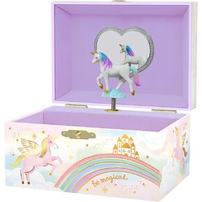 Giggle & Honey Musical Unicorn Jewelry Box for Girls - Kids Jewelry Box with Spinning Unicorn, Unicorn Gifts for Girls, Unicorn Toys - 6 x 4.7 x 3.5 in