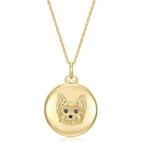 SCAMPER & CO French Bulldog Locket for Women, 18K Yellow Gold & Gunmetal Plated Sterling Silver, Jewelry for Dog Lovers, 18 inch + 2" extender - Valentines Day Gifts for Her