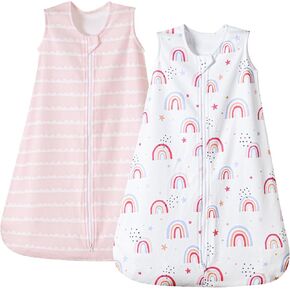 PHF Soft Micro-Fleece Baby Sleep Sack, 6-12 Months Warm Baby Wearable Blanket, 2-Way Zipper Sleeping Bags, 2 Pack Comfy Toddler Sleeping Sack for Baby Girls, Medium Size, Floral in Kuwait