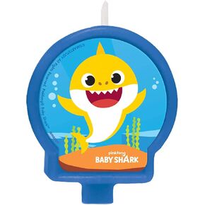 Amscan 172527 Baby Shark Candle-6cm x 7cm | Multicolor | 1 Pc. Candle