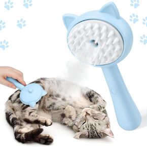 BABORUI Cat Steam Brush, Cat Steamy Brush for Shedding with Water Tank, Multifunctional Wet Cat Grooming Brush Steamer, Rechargeable Steaming Pet Brush for Short or Long Hair Cats/Dogs(Yellow)
