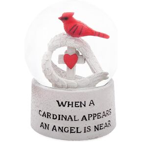 Elanze Designs Dog Angel Wings Bereavement Grief Loss Grey Heart Always Forever in Our Hearts Rainbow Bridge Puppy Heaven 100MM Musical Snow Globe Plays Tune Wind Beneath My Wings