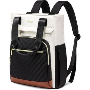 LOVEVOOK Laptop Backpack for Women, 15.6 Inch Work Laptop Bag Teacher Nurse Backpack, Wide Open Travel Backpack Purse Convertible Business Computer Tote Daypack with USB Port, Black